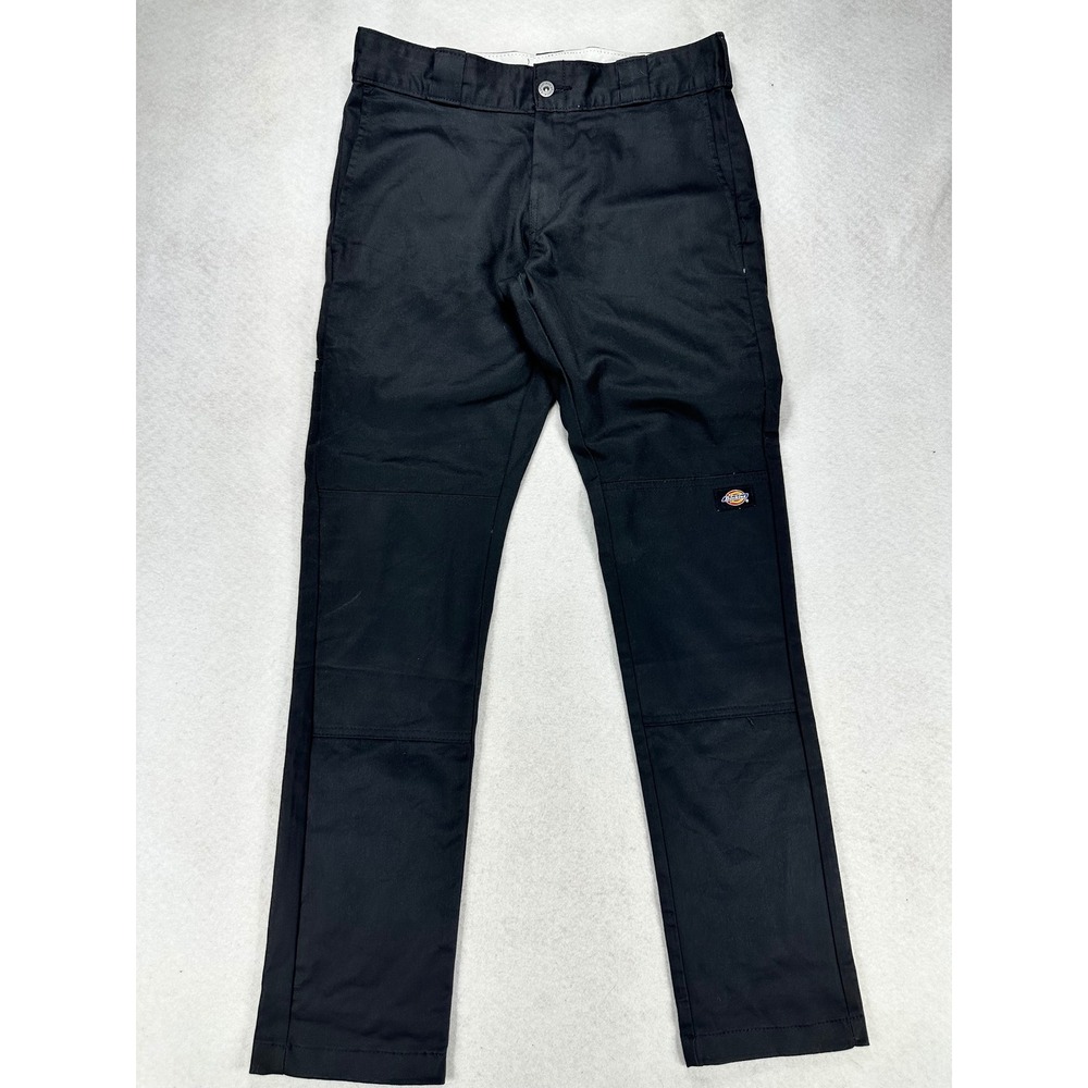 Dickies Mens Black Skinny Straight Double Knee Work Pants WP811BK 30x32